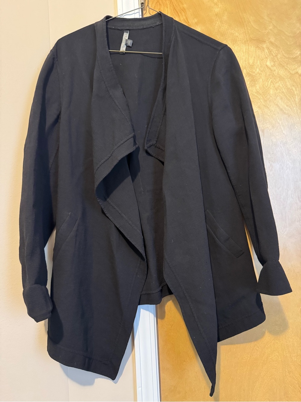 Lafayette 148 New York Black Draped Open-Front Blazer